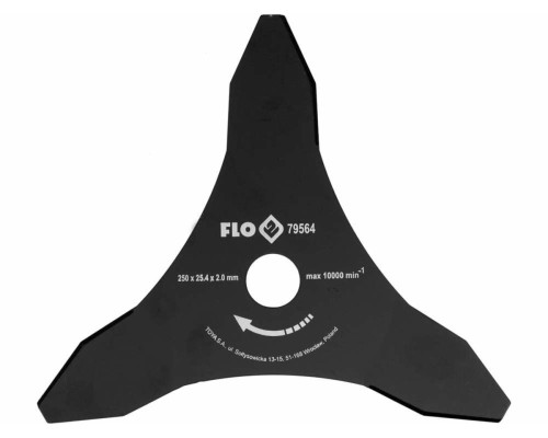 Ніж 3-різцевий до бензокоси FLO, 250 мм, кріпильний Ø= 25,4 мм [25/50]