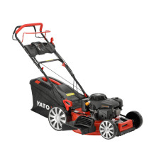 Газонокосарка бензинова YATO з приводом: 4,5кВт, ширина різання: Ø= 53 см, травозбірник- 62л