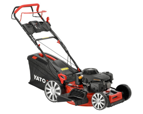 Газонокосилка бензиновая YATO с приводом: 4,5кВт, ширина резки: Ø= 53 см, травосборник- 62л