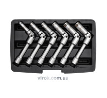 Ключі торцеві для свічок розжарювання YATO : 3/8", 8-16 мм, на шарнірі, Cr-V, 6 шт + кейс [10]