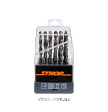 Набір свердл по металу STHOR HSS. Ø= 1,0-10,0 мм, 19 шт. [5/30]