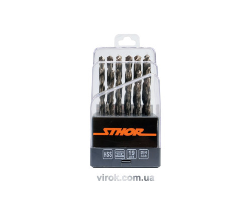 Набір свердл по металу STHOR HSS. Ø= 1,0-10,0 мм, 19 шт. [5/30]