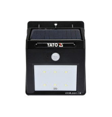 Світильник вуличний, сонячний, акумулятор.-3,В, 900мАг з датчиком руху-3м YATO; світл. P=120lm [12]