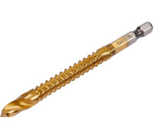 Свердло фрезерувальне по металу YATO : HSS-TIN, Ø= 7 мм, l= 92 мм, HEX - 1/4"(DW)