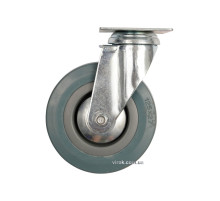 Колесо к тележке Ø=50 мм, b=16 мм VOREL; серая резина, с вращающейся опорой; h=72мм, погруз.- 20 кг[100]