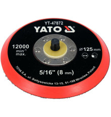 Диск кріпильний опорний з липучкою для полірування YATO Ø= 125мм з гвинтов шпинделем Ø= 5/16" (8 мм)
