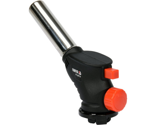 Пальник газовий YATO : цангове з'єднання EN417. до 1 кВт. п'єзозапал. 360°. max t' 1000°c [10/100]