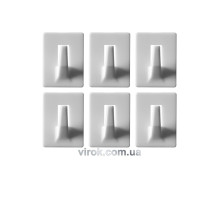 Гачки настінні VOREL самоклеючі, набір 6 шт. [12/192]