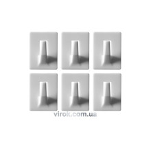 Гачки настінні VOREL самоклеючі, набір 6 шт. [12/192]