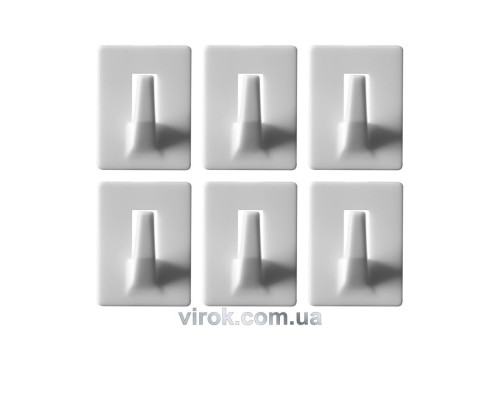 Гачки настінні VOREL самоклеючі, набір 6 шт. [12/192]