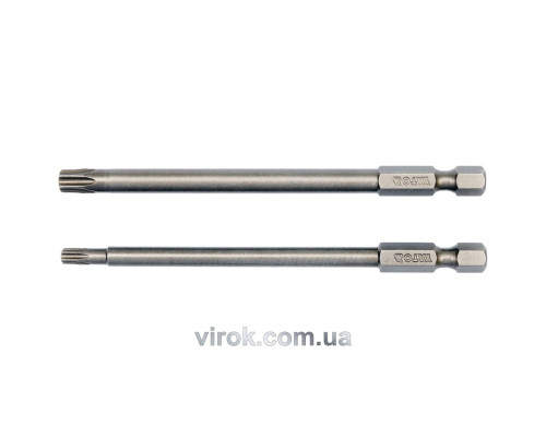 Набор отверточных насадок YATO : "TORX SECURITY" T20/T30, квадрат 1/4", L=100мм. 2 шт. [25/100]