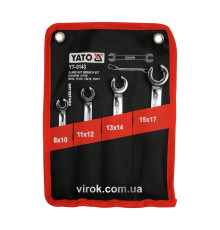 Ключі накидні YATO : Відкриті, М= 8х10-15х17 мм, Набір 4 шт. [25/50]