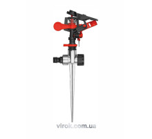 Ороситель импульсный 6-режимный YATO на колу, к шлангу 1/2", предел действия - 24м, ABS-пластик + цинк [48]