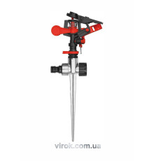 Зрошувач імпульсний 6-режимний YATO на кілку, до шлангу 1/2", межа дії- 24м, ABS-пластик + цинк [48]