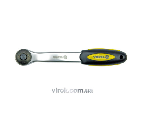 Тріщатка VOREL до головок торцевих, вигнута, квадрат 1/2", L= 260 мм, 72T, CrV [6/36]