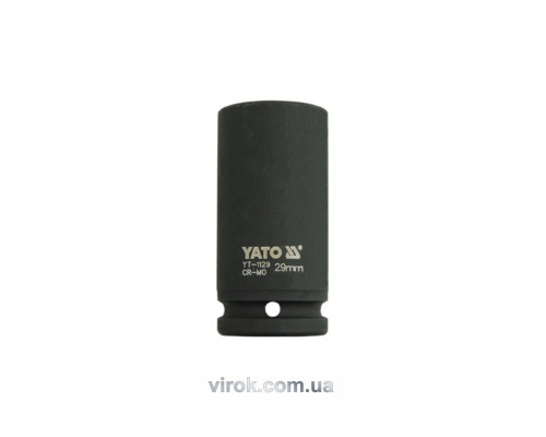 Головка торцева ударна 6-гранна YATO : подовжена, квадрат 3/4", М= 29 мм, L= 90 мм [8/32]