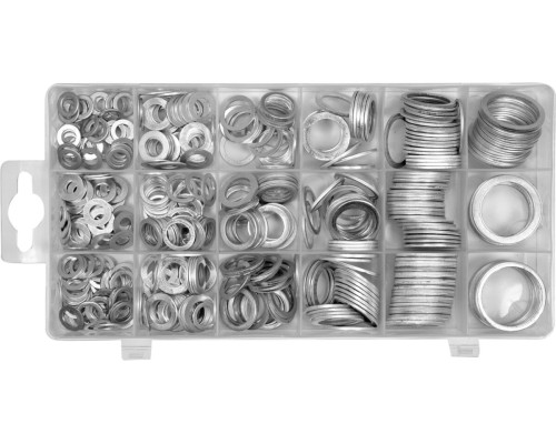 Шайби алюмінієві YATO, Ø= 6/10 - 24/29 мм, наб. 450 шт [24]