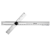 Угольник алюминиевый YATO из 2-х линеек, с метрическими и дюймовыми шкалами, l=600 x 360 мм [6/24]