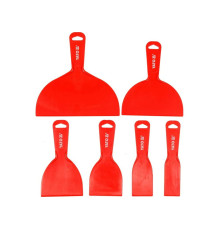 Шпателі пластикові еластичні YATO b= 40, 50, 80, 100, 150, 200 мм, l= 180 і 205 мм, 6 шт [6/24]