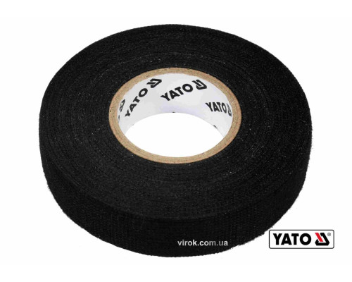 Стрічка ізоляційна ХБ YATO 15м x19x0.3 мм (тканинна) t= -40°С +105°С для мотання пучків кабелів [10]