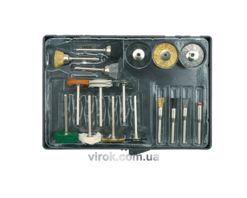 Насадки шліфувальні та полірувальні до мінішліфмашинки VOREL, набір 17шт [10/50]