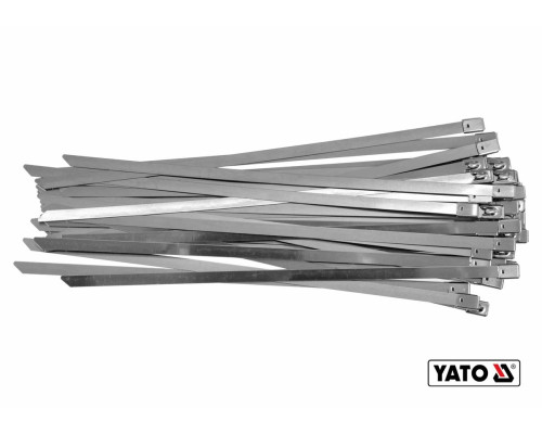 Хомут затискний YATO : 8 х 300 мм з нержавіючої сталі, пак. 50 шт [60]