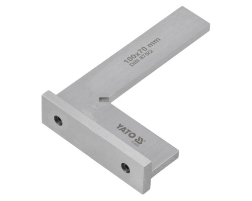 Кутник слюсарний 90° YATO з широкою основою, 100 х 70 мм [100]