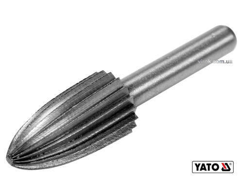 Фреза конусна(заокруглена) по металу YATO : Ø13 x 25/55 мм, HSS 4241, хвостовик- Ø6 мм [80]