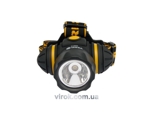 Ліхтар VOREL на чоло, ударостійкий 3-функції, 3 батарейки ААА, 1 LED/ 1 W [12/48]