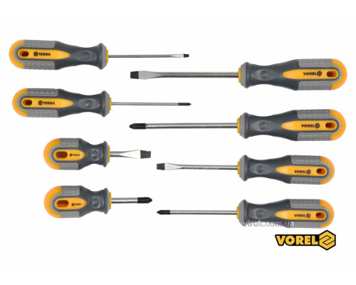 Набір викруток VOREL : SL, PH, Cr-V, 8 шт [6/24]