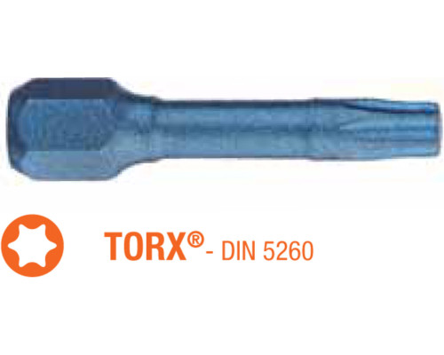 Насадка викруткова ударна USH Blue Shock TORX T10 x 30 мм. Уп. 5 шт.