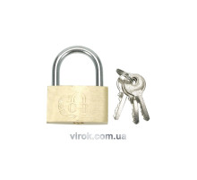 Замок навесной VOREL латунный дуговой, l=50 мм [12/144]