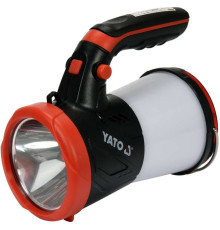 Ліхтар LED-діодний акумулятор YATO Li-Ion 3.7В, 1Вт, 600-1200Лм з ручкою, зарядний USB пристрій [10]