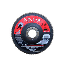 Круг пелюстковий шліфувальний NINJA Zirconium : Т27, 125х22 мм, Р120, Al, Inox, Steel [10/200шт. уп]