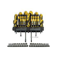 Набір викруток, насадок, головок торцевих STANLEY : "-","PH","PZ","HEX", 57 елементів.