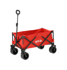 Візок присадибний розкладний на 4 колесах YATO з поворот дишлом,ємність- 82х 44х 28см, навант 100кг