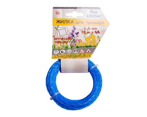 Жилка для тримера "Кручений КВАДРАТ" TM VIROK : Ø= 1.8 мм, l= 15 м