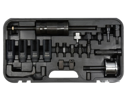 Знімачі форсунок, інжекторів YATO ударні, з насадками, сумісні з BOSCH,DELPHI,DENSO,SIEMENS, 22 шт