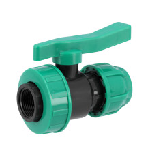 Кран кульовий до водяних пластикових труб  Ø= 25мм Х 3/4" F-різьб FLO з поліпропіл, для тиску 16 Bar