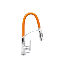 Змішувач води FALA"FLEXIBLE-2"для раковини з гнучкою оранжевою лійкою,регулюв.потоку води,l=60см(DW)