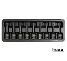 Набор отверточных ударных ударных YATO : RIBE M5-M14. квадрат 1/2" CrMo, 9 Ед + кейс [10]