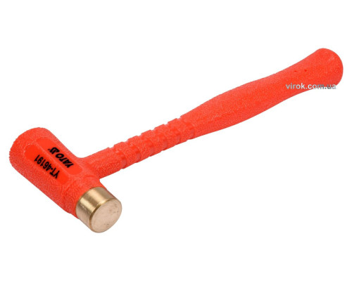 Молоток безінерційний YATO cуцільний, з латунним бойком Ø= 32 мм, m= 790 г, l= 330 мм [6/24]