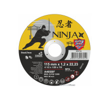 Диск відрізний по металу/нержав. сталі NINJA : Ø= 115 х 22.23 мм, t= 1,2 мм [25шт/уп/400]