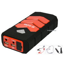 Пускова батарея Li-Pol YATO ємність 9 АГ, 200/400 А, вихід: 12 В, 3,5 А, через USB: 5В, 2А [10]