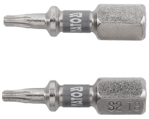 Насадка викруткова YATO TORX T8 х 25мм. HEX 1/4", покрита нікелем, 2шт.[10]