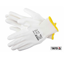 Рукавиці робочі нейлонові YATO білі, розмір 9 [50]