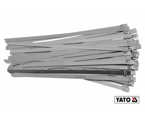 Хомут затискний YATO : 8 х 200 мм з нержавіючої сталі, пак. 50 шт [80]