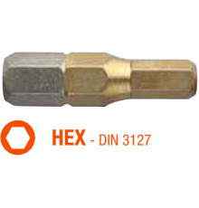 Насадка викруткова USH ISOTIN HEX SW 4 x 25 мм. Уп. 10 шт.