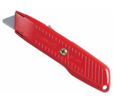 Ніж STANLEY : L= 155 мм з висувним трапецевидним лезом 19 мм в металевому корпусі