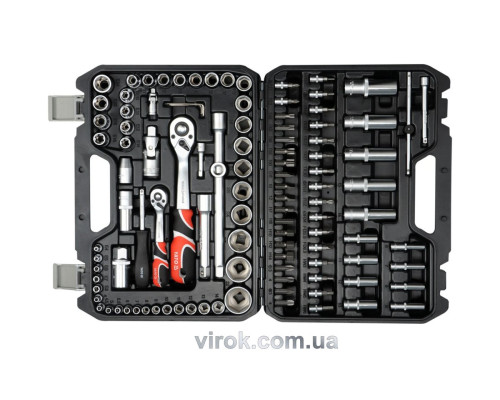 Набор торцевых головок YATO : квадрат 1/2", 1/4" с инструментами, насадками. 108 шт. [2]